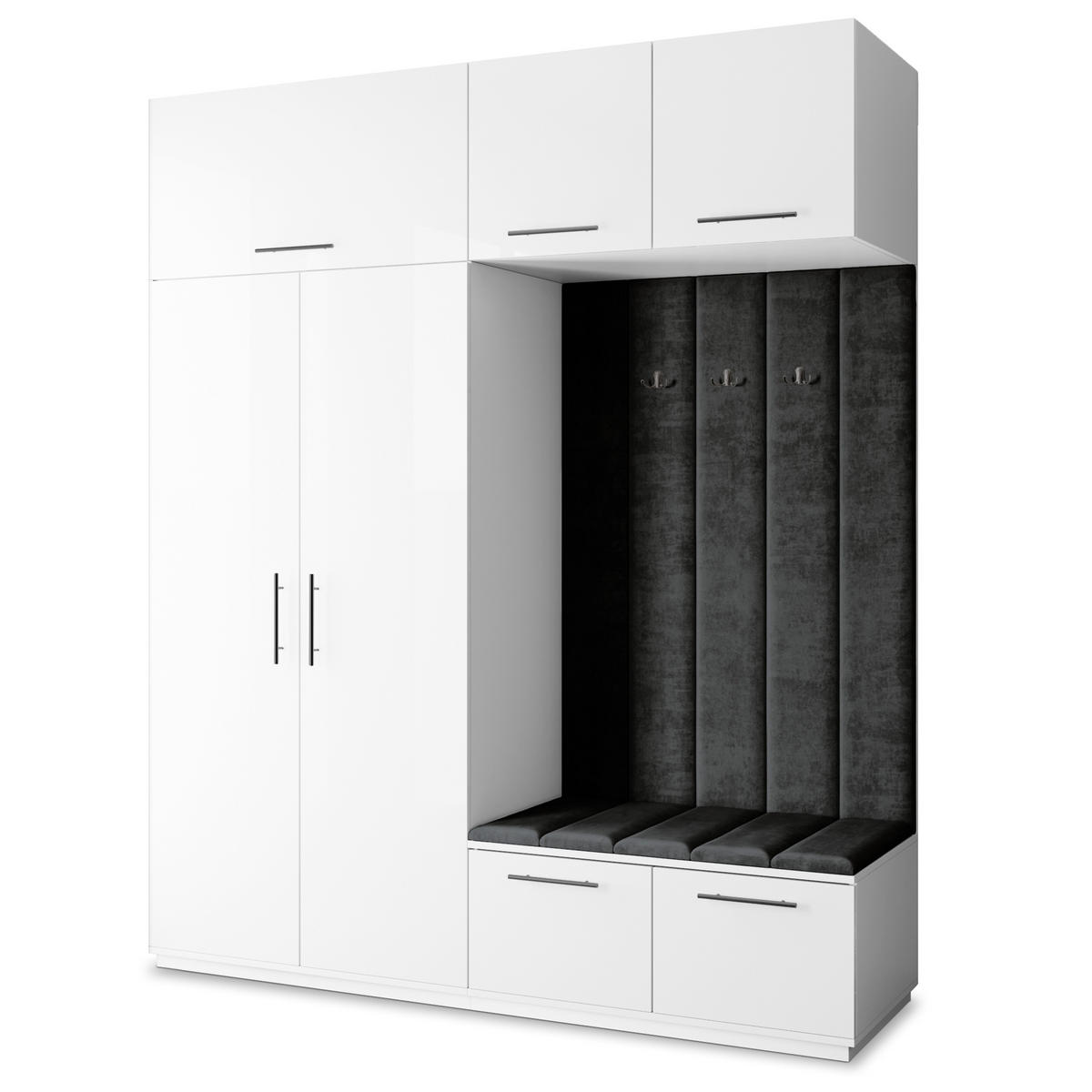 GARDEROBENSCHRANK REMA 200/240/60 cm Modern Weiß - Weiß, Holzwerkstoff (200/240/60cm) - MASSENO