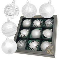 CHRISTBAUMKUGELN Set Liliana Silberfarbig 8cm (Glas / 9 Stk.) - Silberfarben, Glas (8/8/8cm) - Krebs Glas Lauscha
