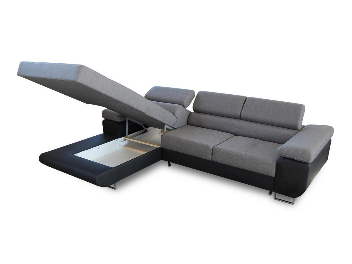 ECKSOFA Divo, Seite: Links - Hellgrau/Grau, Holz/Textil (282/204cm) - Sofnet