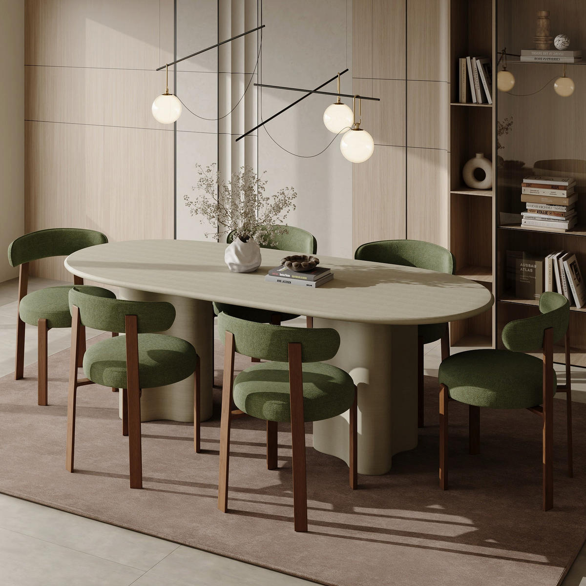 ESSZIMMERSTUHL Chenille-Samt Khakigrün 51cm - Olivgrün/Grün, Textil (51/79.5/54.5cm) - Sia Home