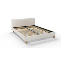 POLSTERBETT Arles 160/200 cm Boucle Stoff - Hellbraun/Weiß, Holz/Textil (160/200cm) - S-Style Möbel