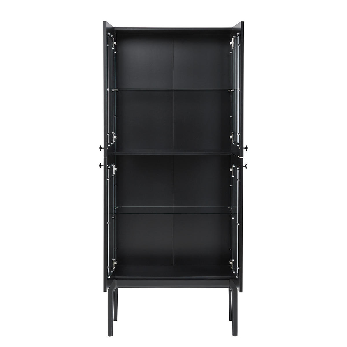 VITRINENSCHRANK - Holzwerkstoff / Glas - Schwarz/Weiß, Holz/Holzwerkstoff (80/190/40cm) - home24