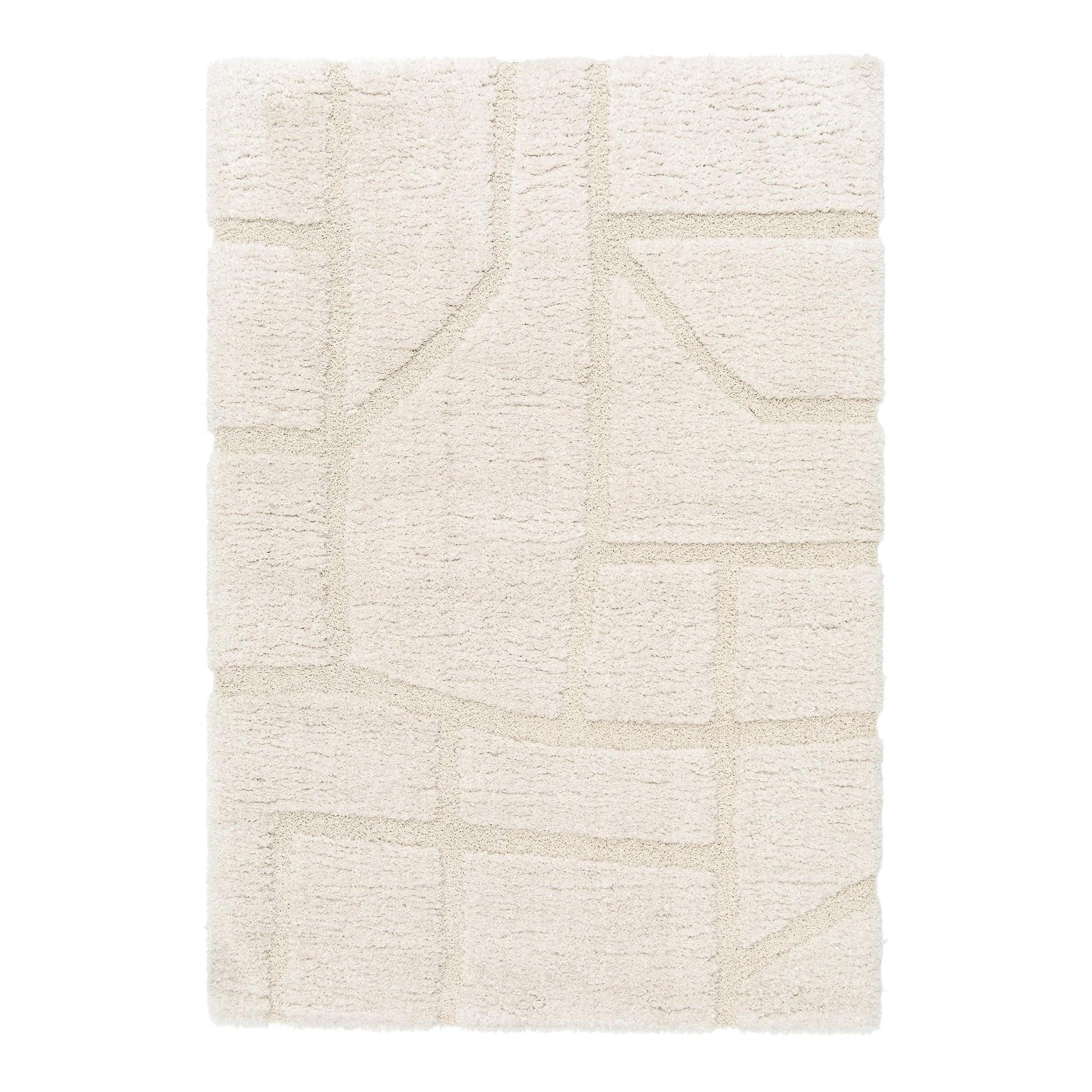 TEPPICH weich mit Relief aus recyceltem Polyester Beige - Beige, Textil (120/170cm) - AFK Living