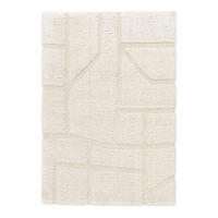 TEPPICH weich mit Relief aus recyceltem Polyester Beige - Beige, Textil (120/170cm) - AFK Living