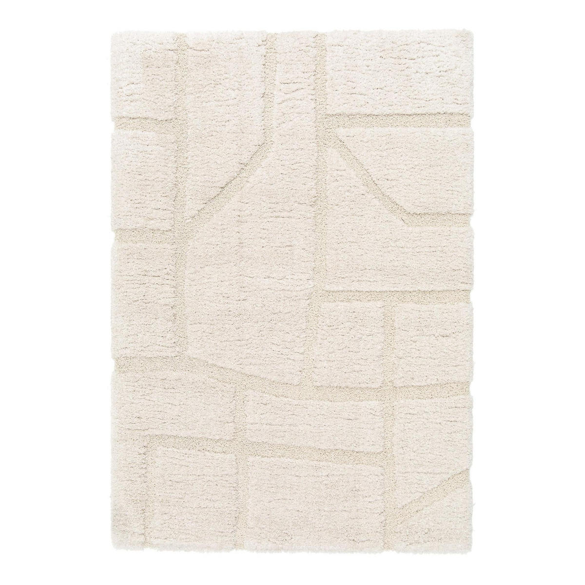 TEPPICH weich mit Relief aus recyceltem Polyester Beige - Beige, Textil (120/170cm) - AFK Living