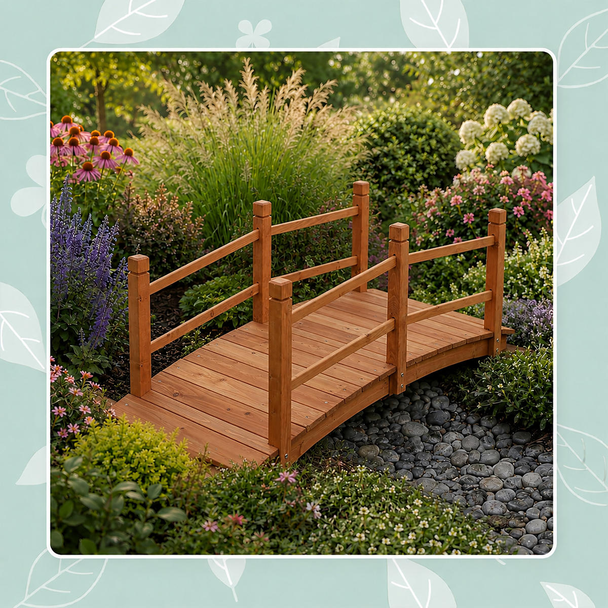POD portocaliu din lemn cu balustradă 140 cm - maro deschis, lemn (60/140/56cm) - Relaxdays