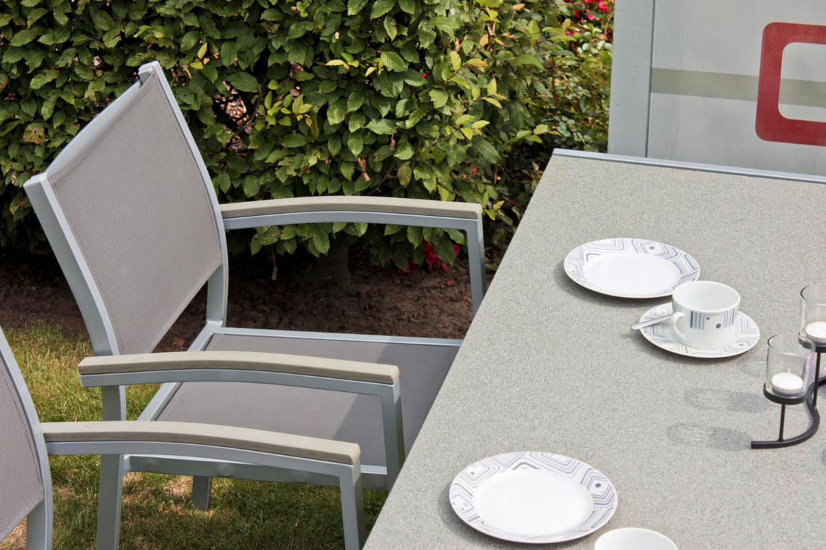 GARTENMÖBEL Set Grace 7-teilig Gartenmöbel-Set - Grau, Kunststoff - DELUKE