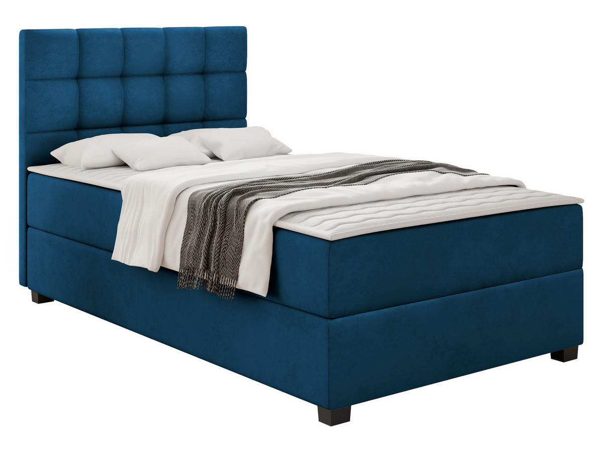 BOXBETT Lind - Blau/Schwarz, Holz/Holzwerkstoff (90/200cm) - MIRJAN24