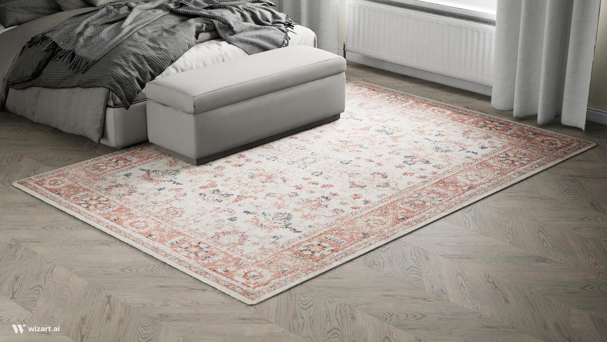 HEATSET-TEPPICH Florence Creme/Rot 200x290 cm - Multicolor, Textil (200/290cm) - Vercai Rugs