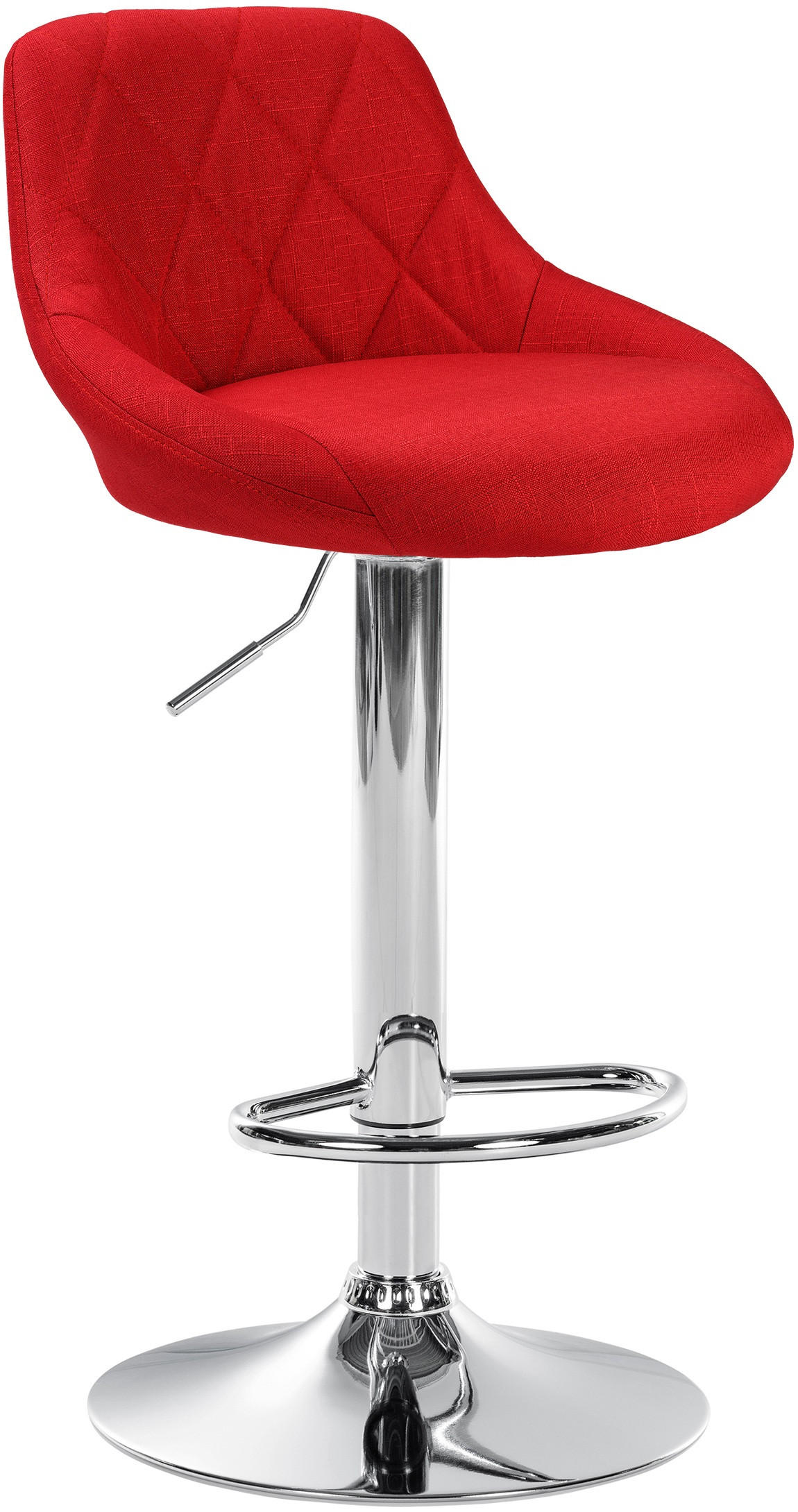 BARHOCKER Stoff rot - Chromfarben/Rot, Textil/Metall (46/83/49cm) - CLP