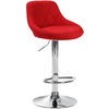 BARHOCKER Stoff rot - Chromfarben/Rot, Textil/Metall (46/83/49cm) - CLP