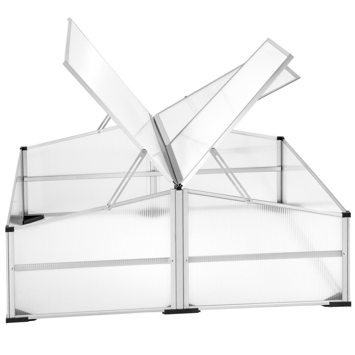 FRÜHBEET doppelt, Aufbau im Stecksystem,transparent - Transparent, Metall (102/31/102cm) - tectake
