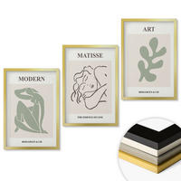 WANDBILDER 3er Set - 40x60 cm Goldrahmen - Stilvolles Design mit Pflanzenmotiven - Goldfarben, Kunststoff (40/60cm) - ArtPrintCave
