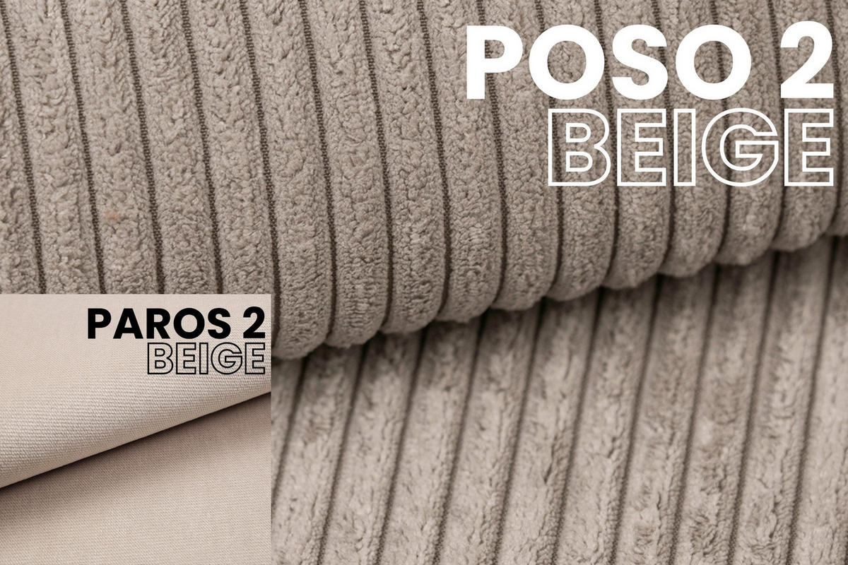 BOXBETT MILA 100/200 in Cord/Velours Beige H4 rechts - Beige, Holz/Holzwerkstoff (100/200cm) - Deine Möbel 24