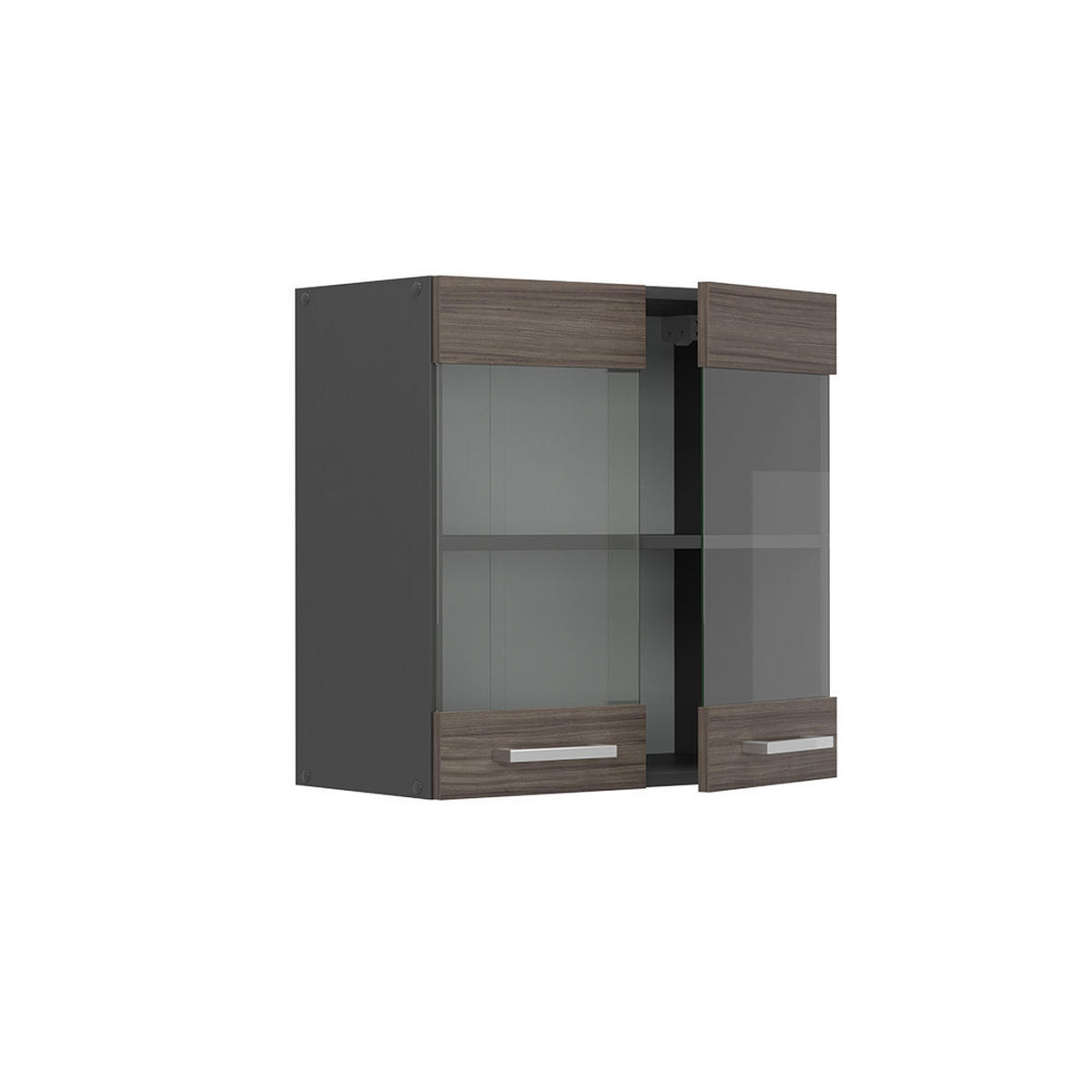 KÜCHENGLASHÄNGESCHRANK R-Line Edelgrau 60 cm - Anthrazit/Braun, Holzwerkstoff (60/60/31cm) - Vicco