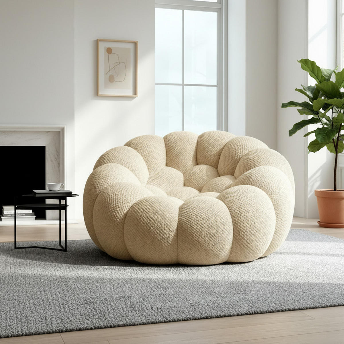 WOHNZIMMERSESSEL Cocoon 1-Sitzer - Sand - Beige, Textil (120/75/113cm) - COCO Living