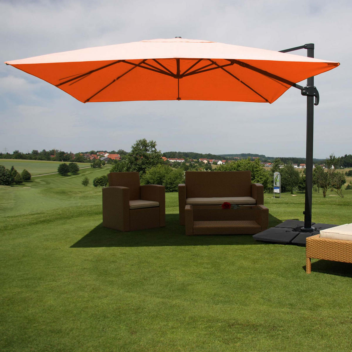 AMPELSCHIRM Orange 300/400 cm - Orange, Textil (400/300cm) - MCW