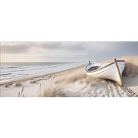 GLASBILD 125x50 cm Strand beige - Beige, Glas (125/50cm) - artissimo