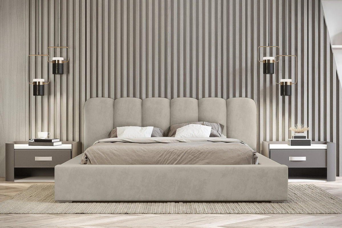 POLSTERBETT schenilen Struktur Ranera 160x200 cm, Braun - Braun, Textil (160/200cm) - Fedve