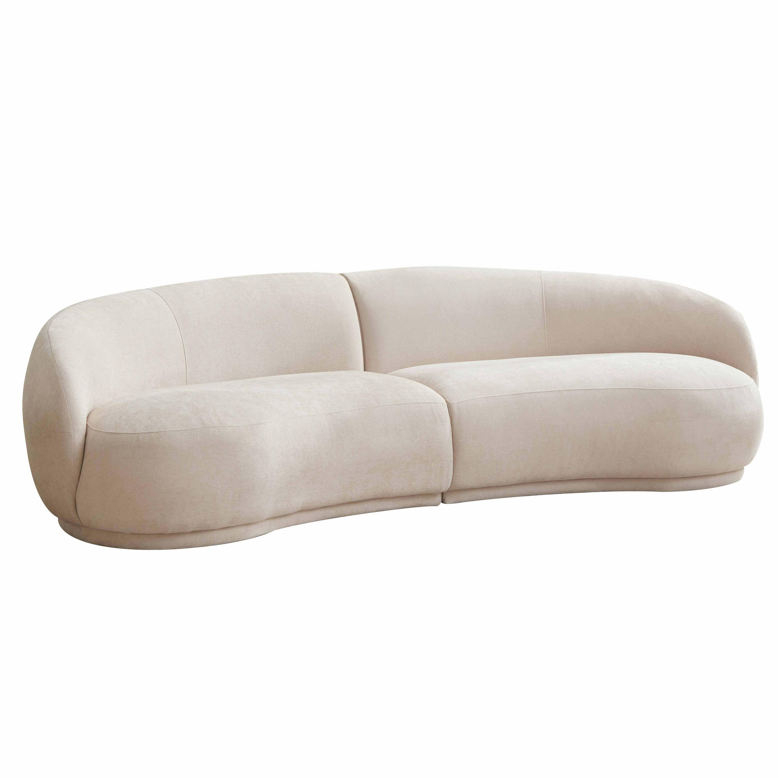 SOFA 3-Sitzer, Beige - Beige, Textil (120/73/266cm) - Oviala