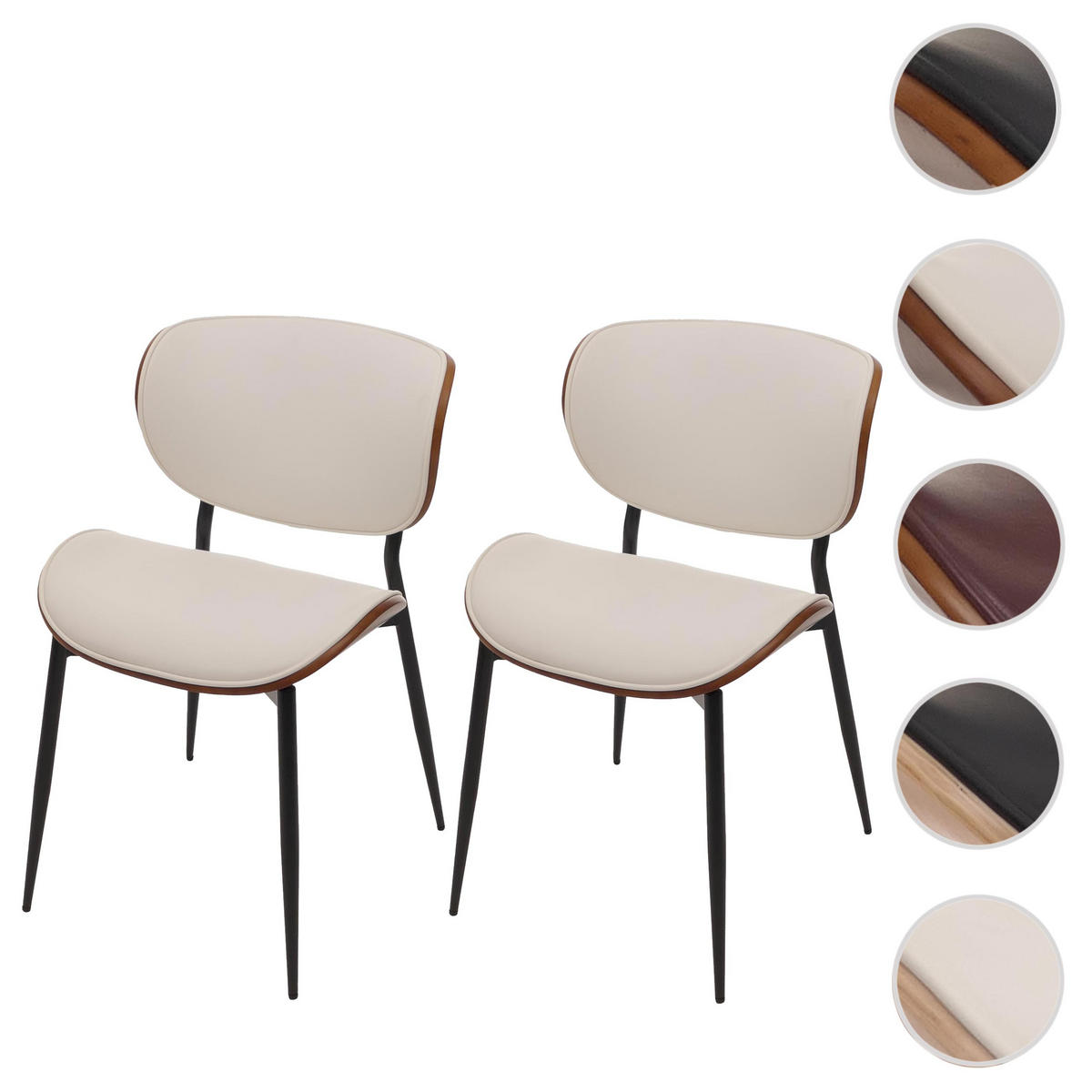 ESSZIMMERSTUHL Walnuss Dekor, Weiß - Walnussfarben/Weiß, Textil (50/80/51cm) - MCW