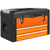 WERKZEUGKISTE leer, 49,7 x 25,3 x 28,9 cm Werkzeugkasten mit Schublade - Orange, Kunststoff (25.3/28.9/49.7cm) - HOMCOM