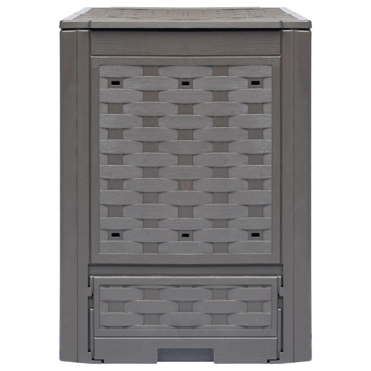 KOMPOSTER Garten MARV 2 Stk. | 600L, 60x60x83cm, Braun, UV- und witterungsbeständig - Braun, Kunststoff (60/83/60cm) - DELUKE