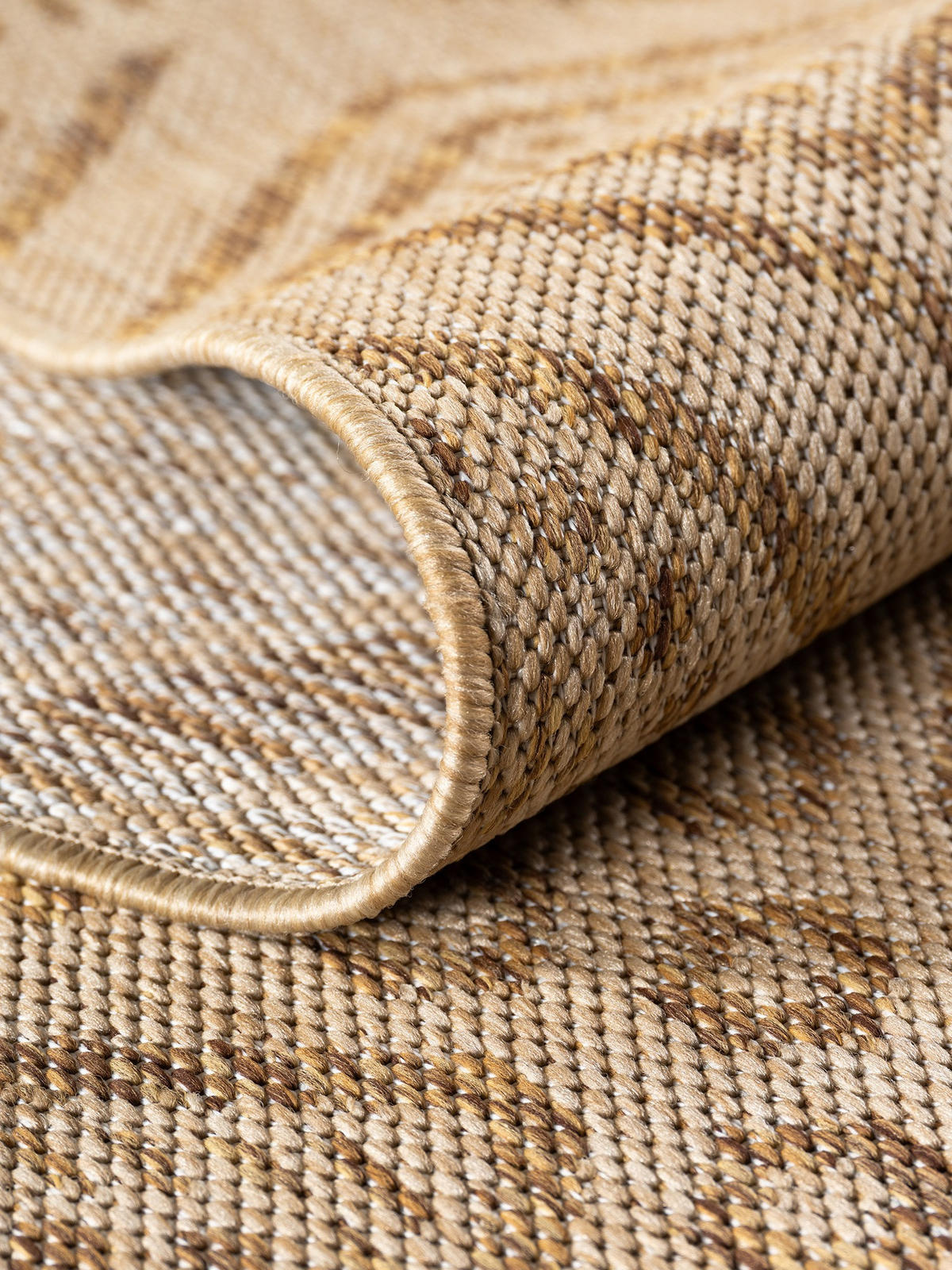 LÄUFER Outdoor, Fußbodenheizung-geeignet, mit Rautenmuster, VIGOLENO in Beige-Braun, 80 x 250 cm - Beige, Textil (80/250cm) - KADIMA DESIGN