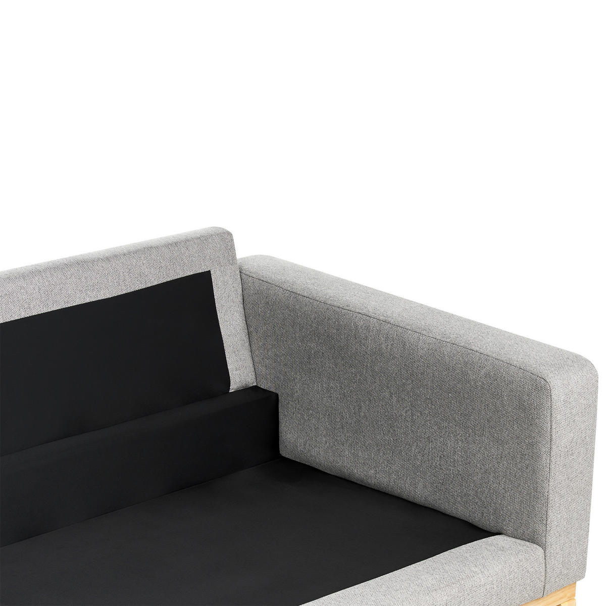 3-SITZER-SOFA grau/hellbraun Siggard - Hellbraun/Grau, Textil (217/84/92cm) - Beliani