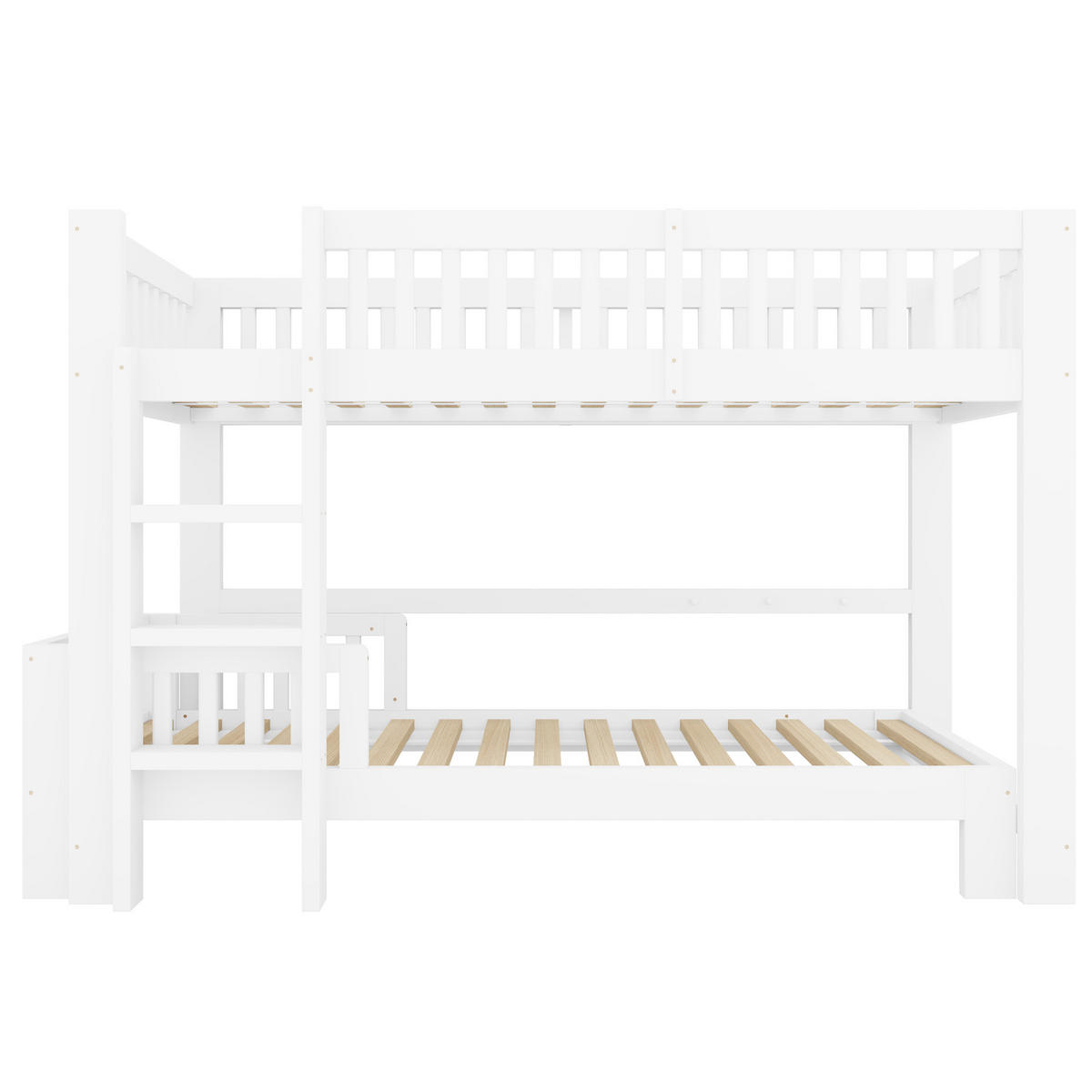 ETAGENBETT 90/200 cm Hochbett und Einzelbett, DE-41582, in Weiß - Weiß, Holzwerkstoff (90/200cm) - ComfortXL