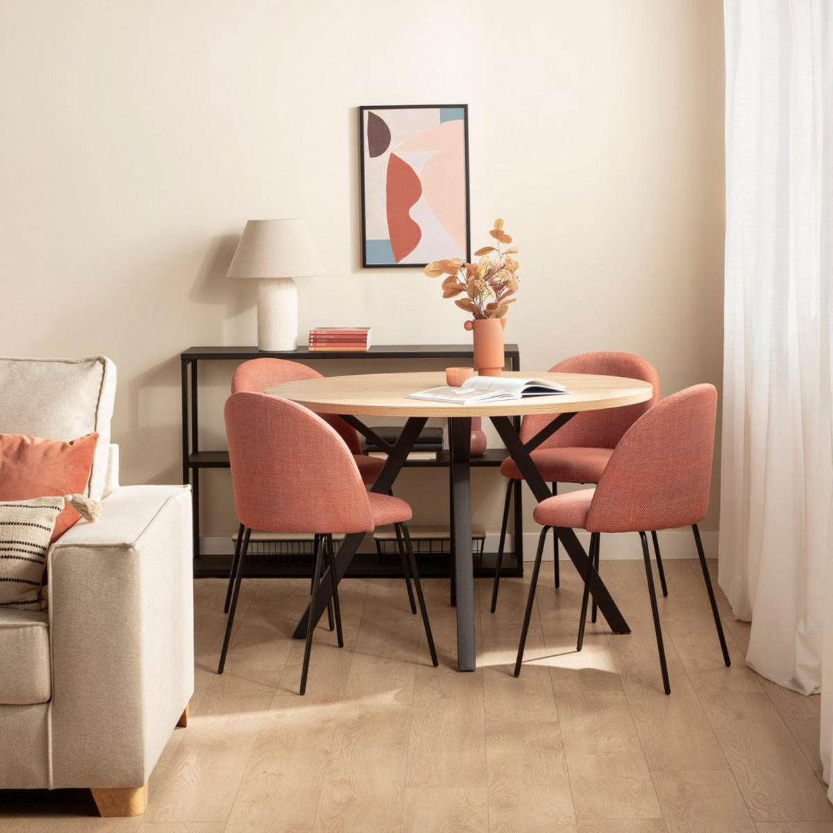 ESSZIMMERSTUHL Olivia Terrakotta / Orange 48 cm x 81 cm - Terracotta, Textil (48/81/53cm) - Klast Home