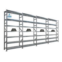 FACHBODENREGAL Proximo Stecksystem 250x480x40cm 7 Ebenen Beidseitig nutzbar Verzinkt - Silberfarben, Metall (480/250/40cm) - PROREGAL