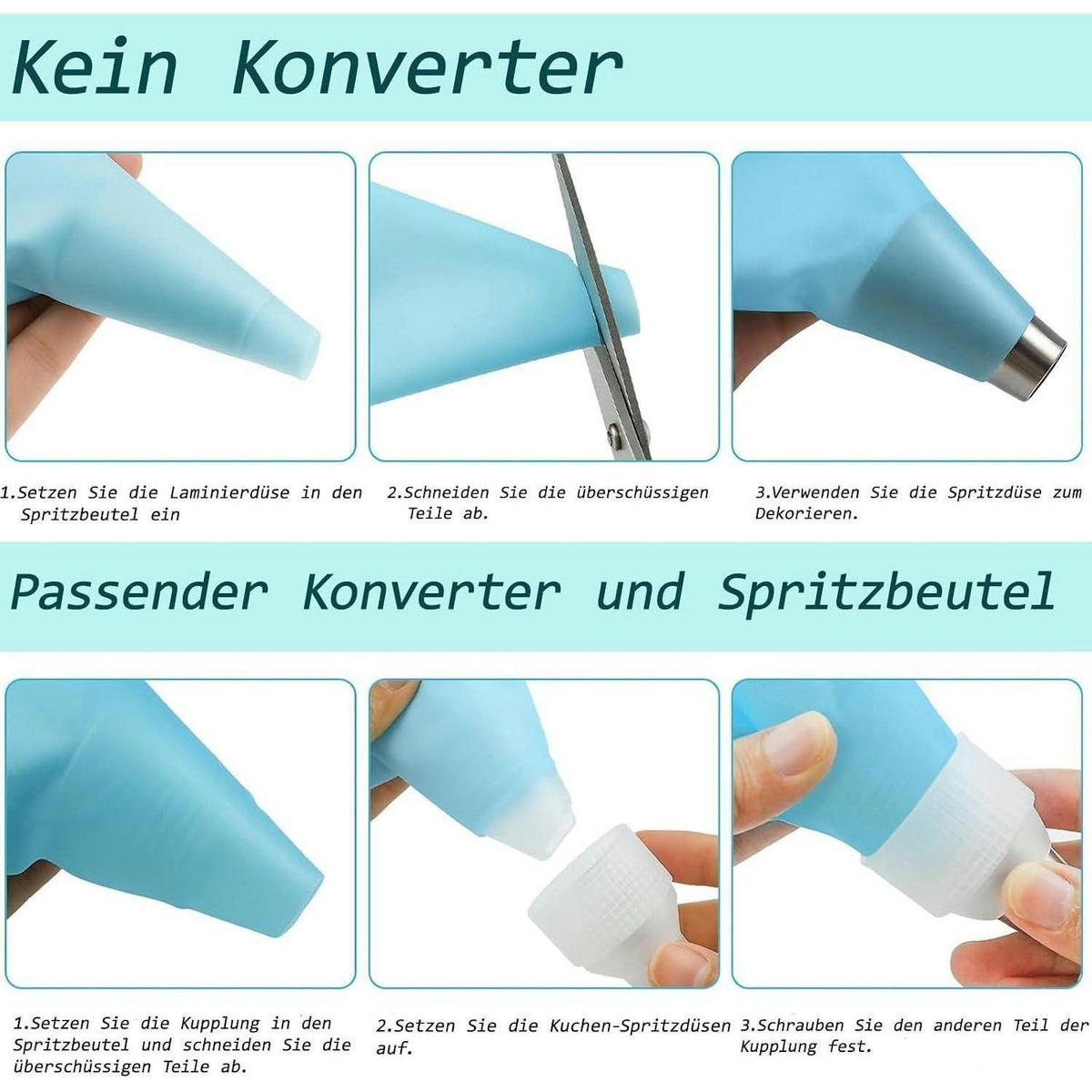 SPRITZBEUTEL Set 21-teilig mit Tüllen und Schabern - Hellblau, Kunststoff (17/1/31cm)