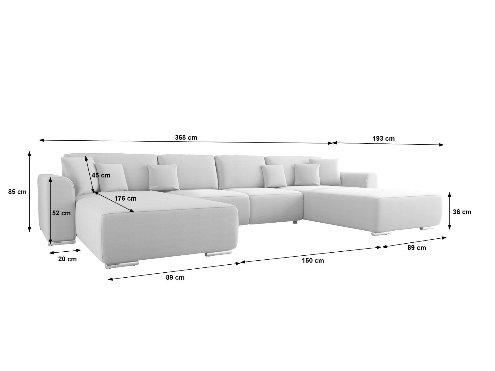 Thumbnail - Bedante Wohnlandschaft, Creme, Textil, 3-Sitzer, U-Form, 368x85x193 cm, Wohnzimmer, Sofas & Couches, Wohnlandschaften, W...