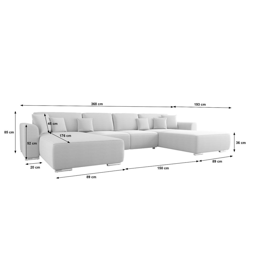 Thumbnail - Bedante Wohnlandschaft, Dunkelgrau, Textil, 3-Sitzer, U-Form, 368x85x193 cm, Wohnzimmer, Sofas & Couches, Wohnlandschaft...