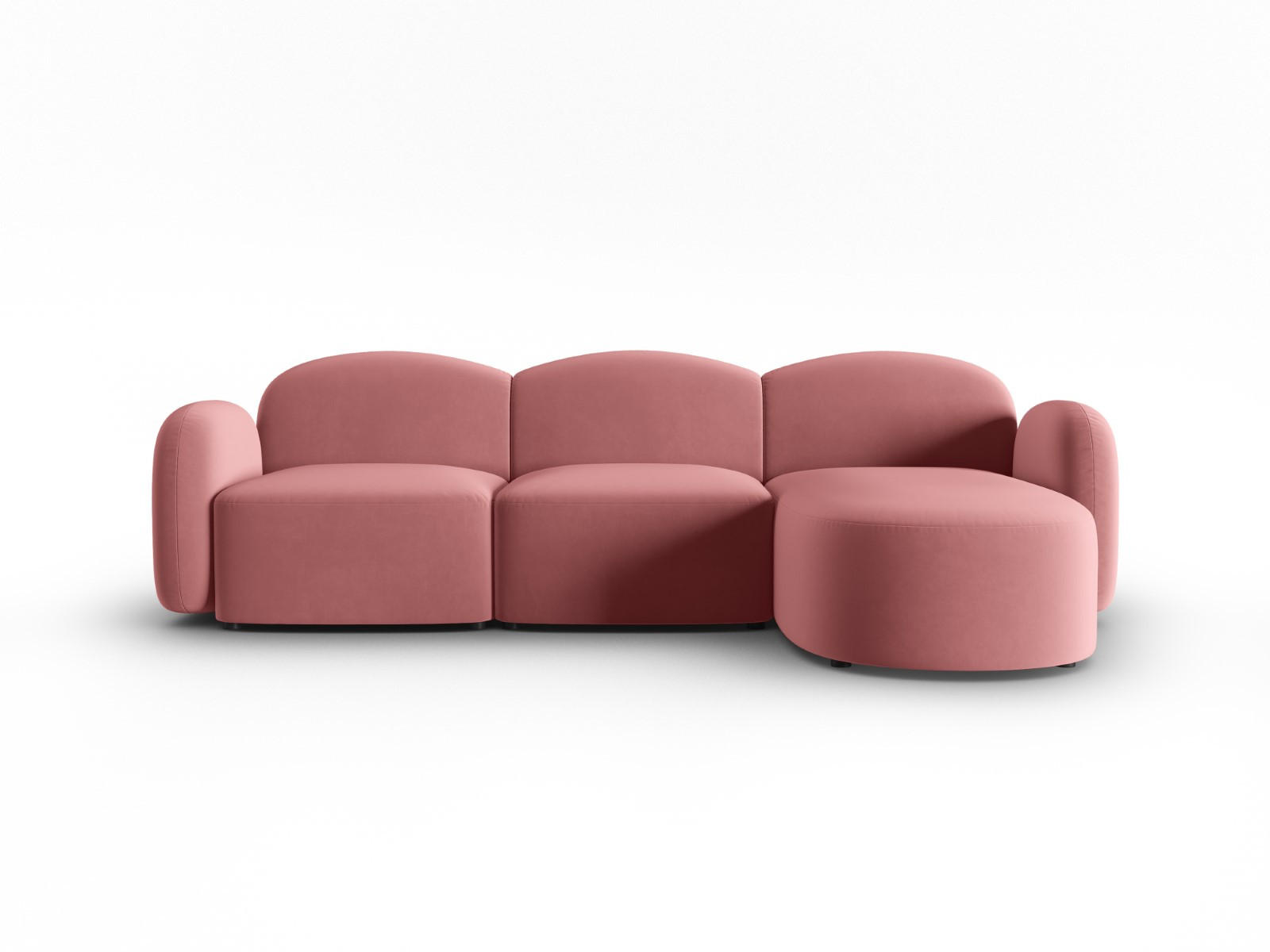 ECKSOFA rechts Blair aus Samt lachs 4 Sitzplätze - Pink, Textil (155/272cm) - Micadoni