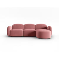 ECKSOFA rechts Blair aus Samt lachs 4 Sitzplätze - Pink, Textil (155/272cm) - Micadoni