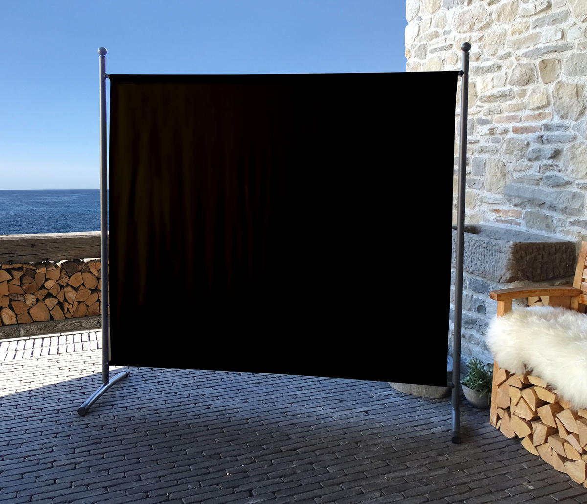PARAVENT 1-tlg. 180x178 cm Schwarz - Schwarz, Metall (178/180cm) - QUICK STAR