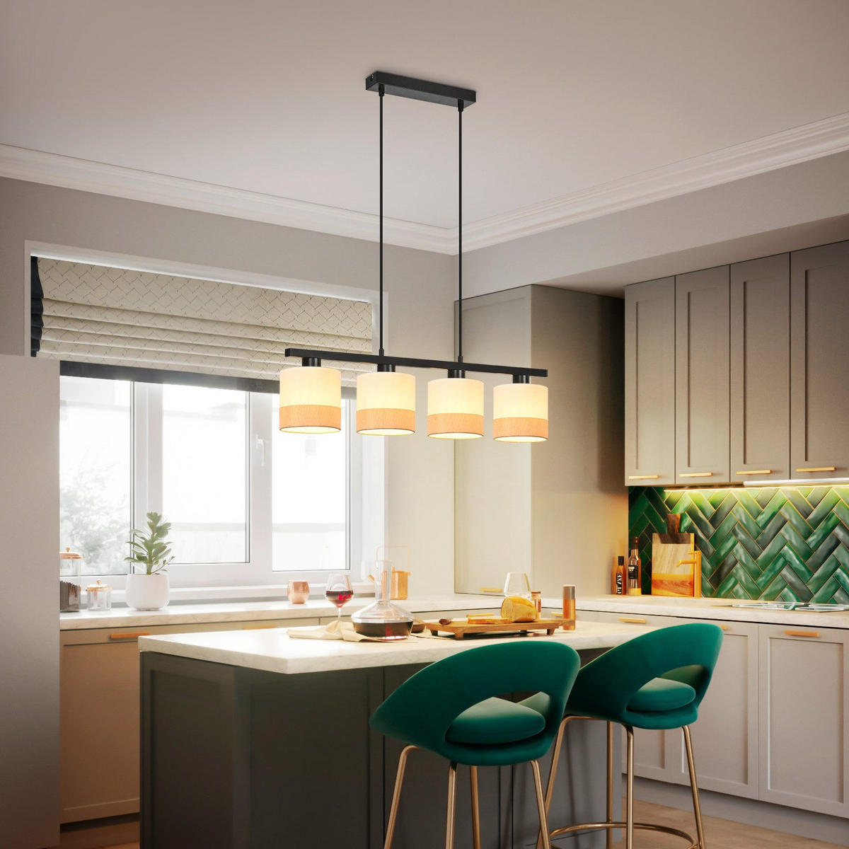 PENDELLEUCHTE BERGHEIM Ⅲ 30/5/120 cm - Weiß, Metall (30/5/120cm) - Nettlife