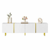 TV-LOWBOARD aus MDF 170x35x46 cm Weiß Hochglanz mit 4 Türen und Soft-Close-Scharnieren - Weiß, Holzwerkstoff (170/46/35cm) - IVMEU