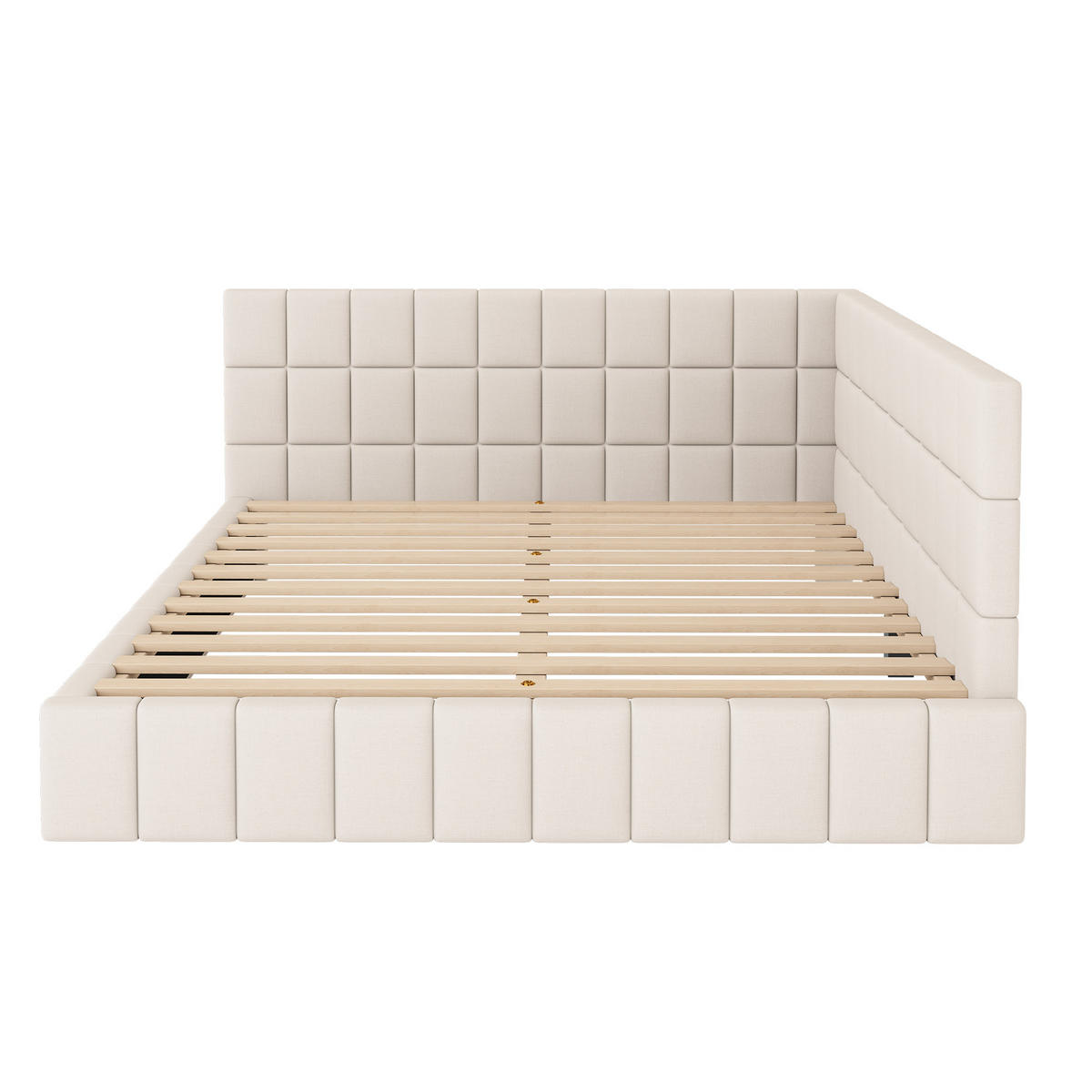 POLSTERBETT 160/200 cm DE-01739, in Beige - Beige, Metall (160/200cm) - ComfortXL