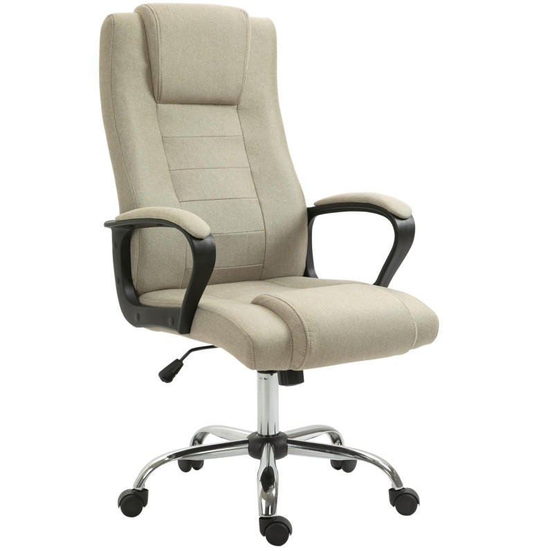 DREHSTUHL 76/62/110-119 cm Beige aus Polyester mit Wippfunktion - Beige, Kunststoff (62/119/76cm) - OKWISH