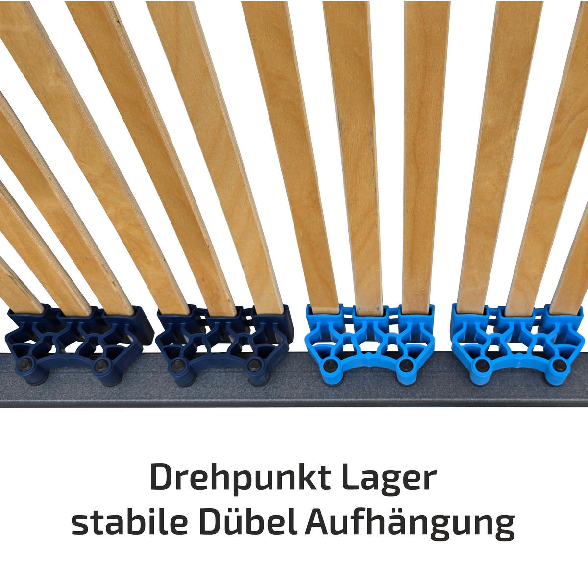 LATTENROST 42 Leisten Starr 140x200 cm 8,5 cm Hoch Schulterkomfortzone 7-Zonen - Anthrazit/Schwarz, Holz (140/200cm) - Matratzen Perfekt