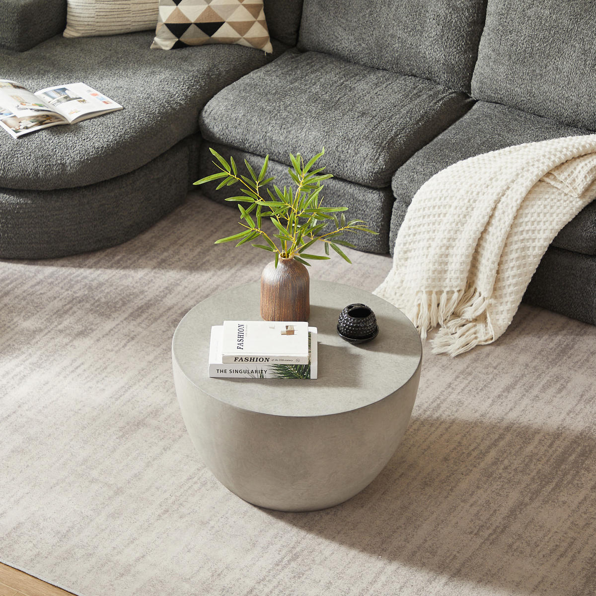 COUCHTISCH Rund Grau 64 x 64 x 38 cm - Grau, Metall (64/64/38.5cm) - Nordlys