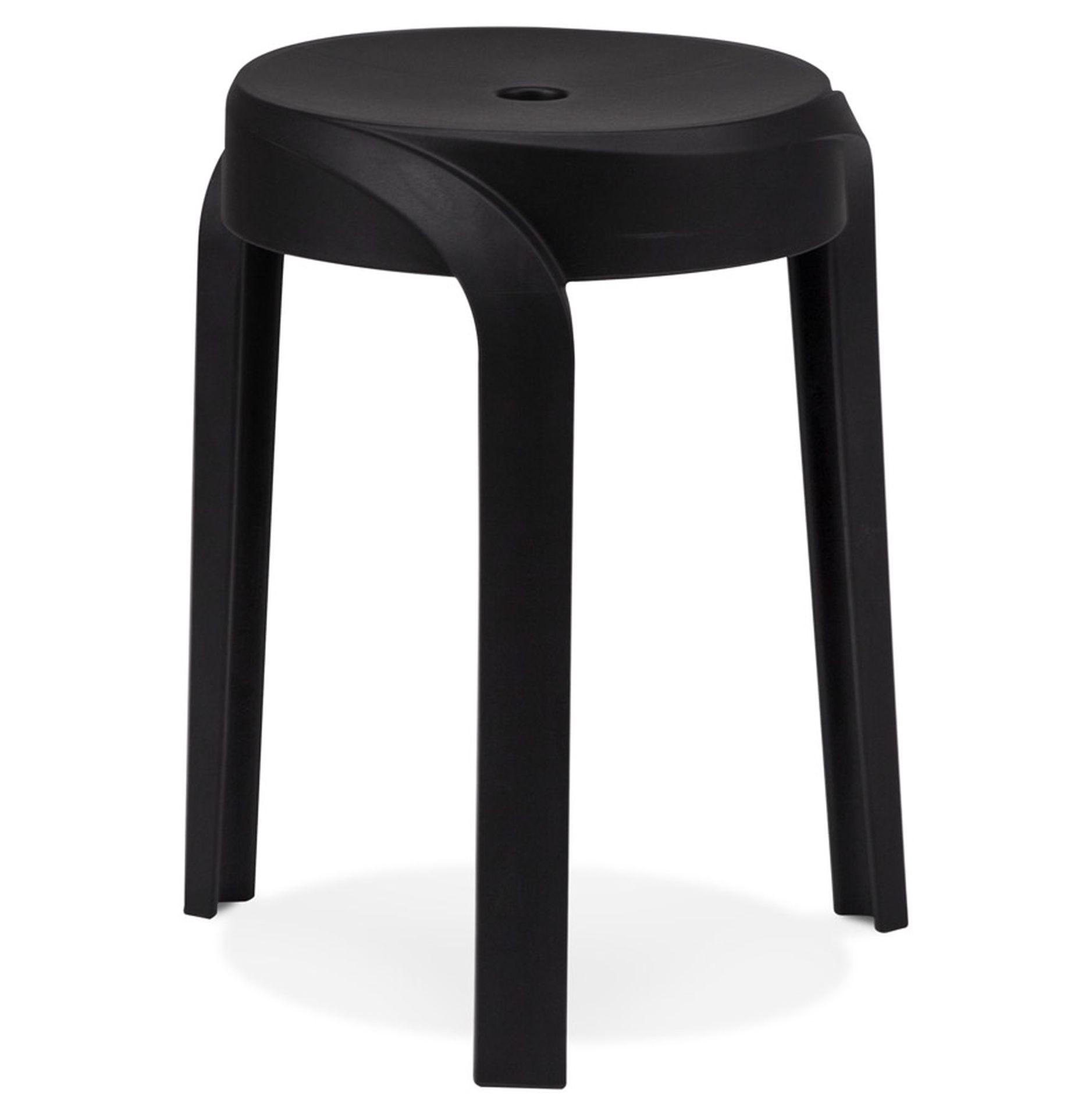 HOCKER POMPA schwarz - Schwarz, Kunststoff (36/45/35cm) - Légia Home