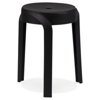 HOCKER POMPA schwarz - Schwarz, Kunststoff (36/45/35cm) - Légia Home