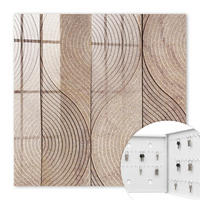 SCHLÜSSELBOX Weiß 30x30 cm – Türöffnung nach rechts - Texturwellen - Beige, Metall (30/30/5cm) - TULUP