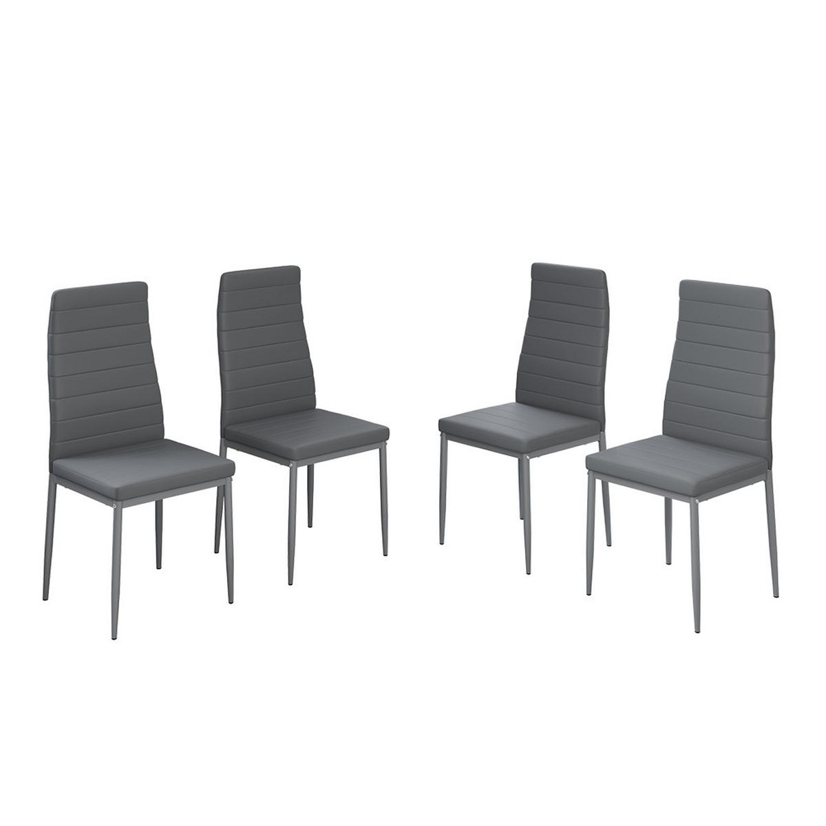 ESSZIMMERSTUHL Grand Grau 42.5 x 48 cm 4er Set - Grau, Kunststoff (42.5/96/48cm) - Vicco