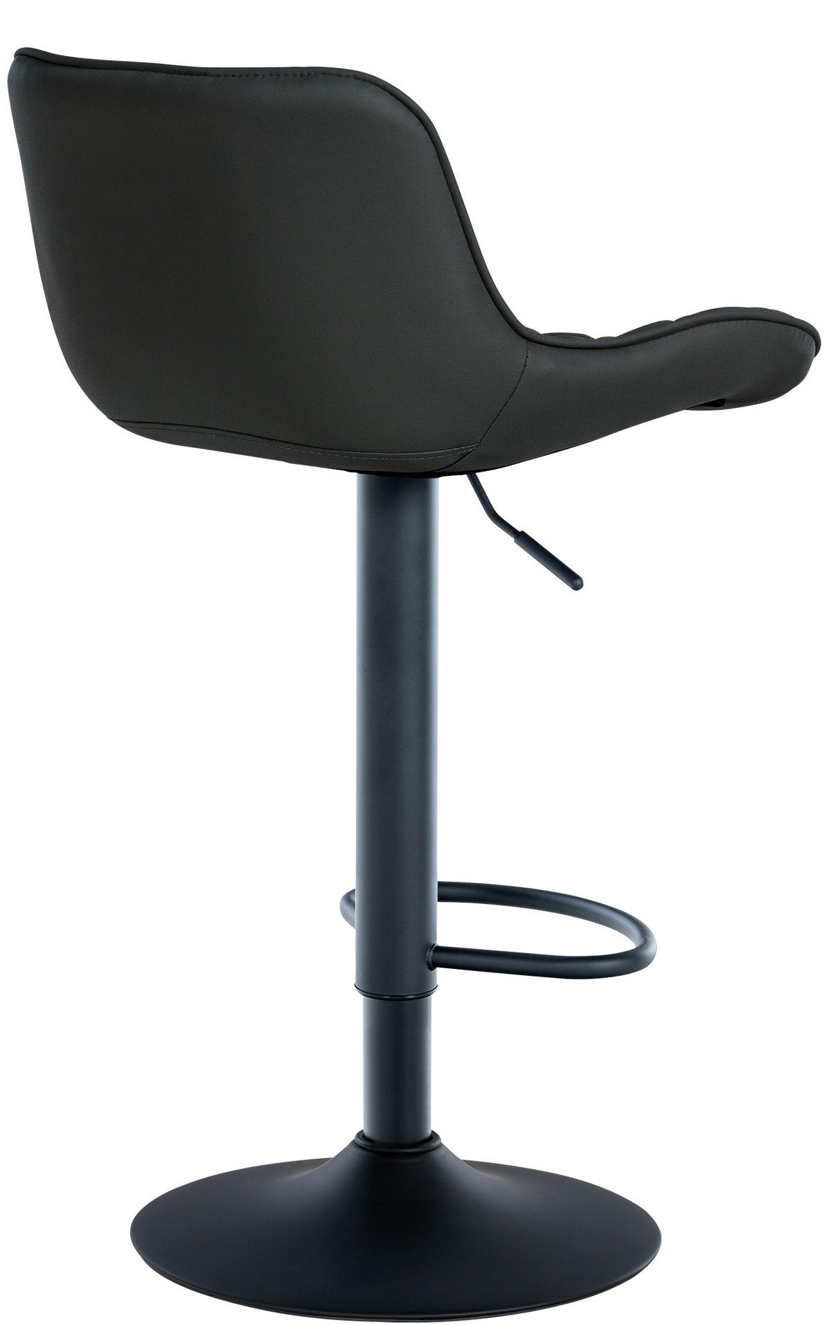 BARHOCKER Lederlook schwarz - Schwarz, Textil/Metall (48/81/54cm) - CLP