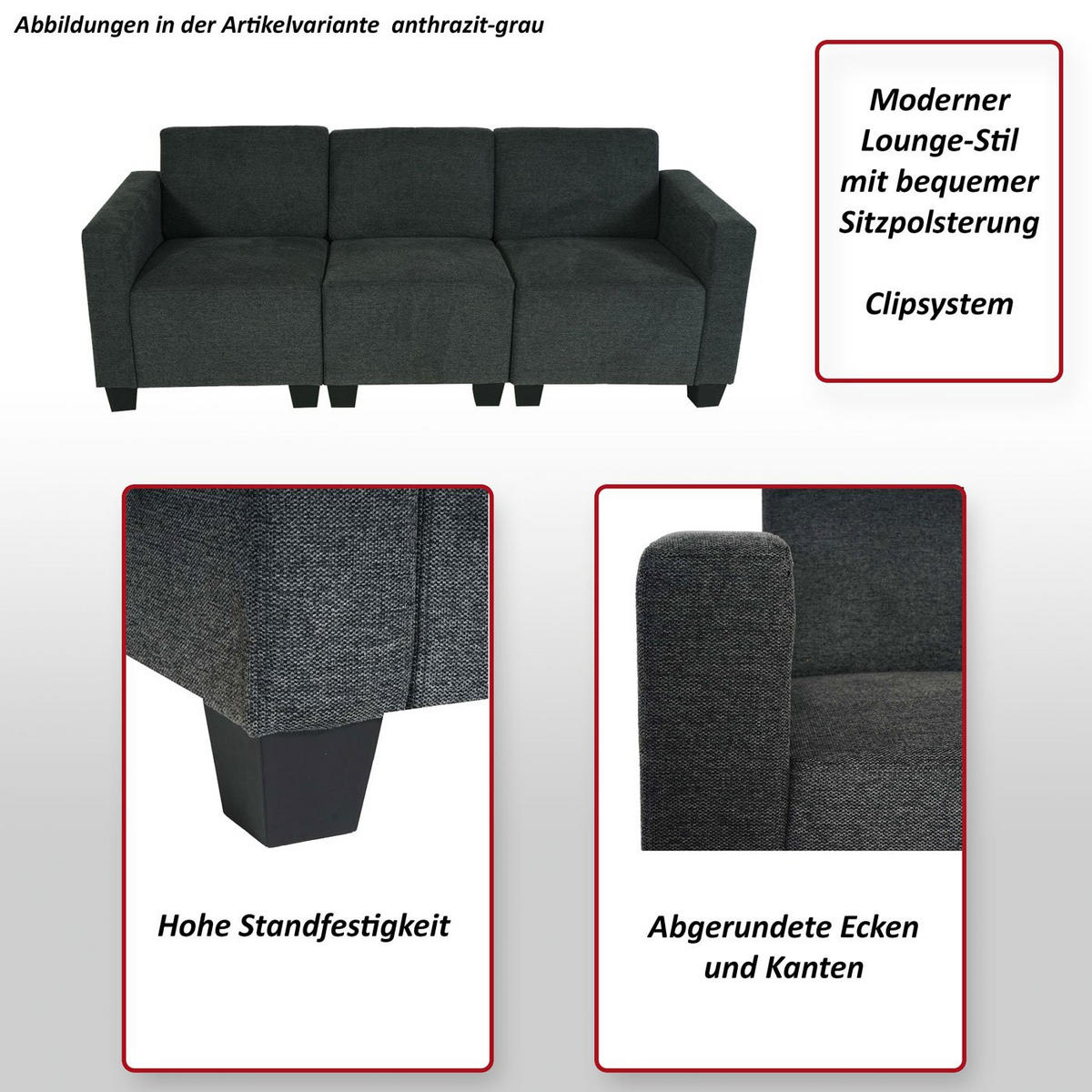 3-SITZER SOFA Braun - Braun, Textil (193/76/72cm) - MCW